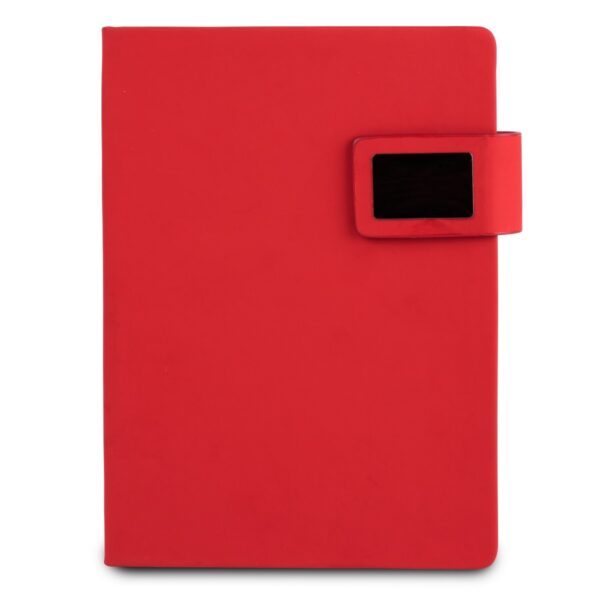 A5 NOTEBOOK WITH GUNMETAL PLATE AND MAGNET LOCK- B135