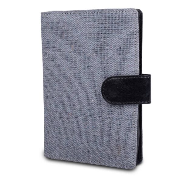 GRAY CANVAS PASSPORT HOLDER WITH SIM CARD SAFE CASE & SIM CARD JACKETS