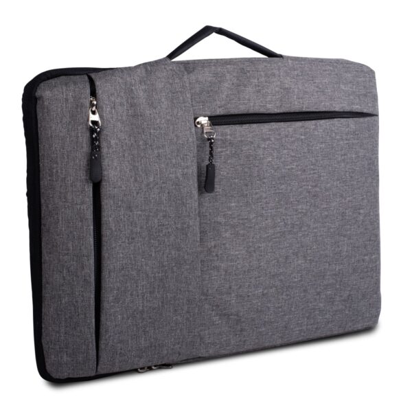 LAPTOP SLEEVE WITH PULL OUT HANDLE 2 OUTSIDE ZIPPER POCKETS- S36