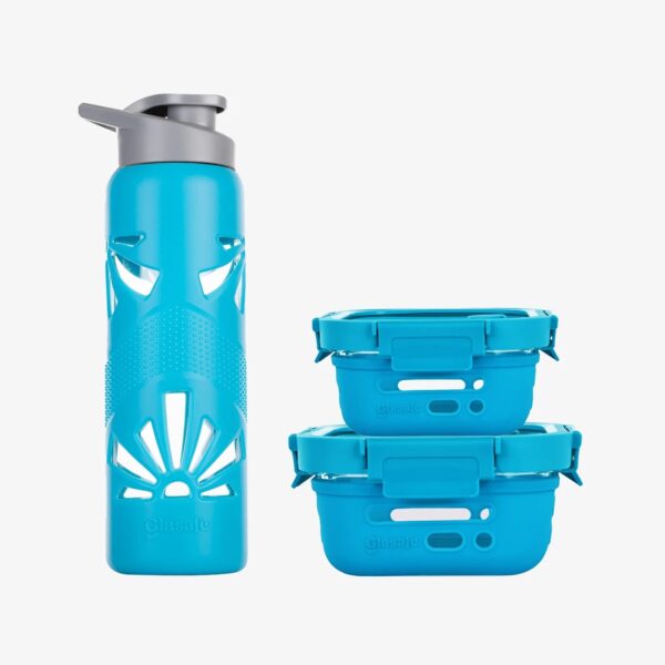 Glasafe Desk Munch Combo Set of 3 -Tranquil Teal Blue