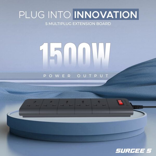 SURGEE 5 (3M) 5 Socket Single Switch Surge Protector