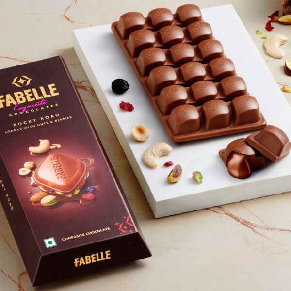 Rocky Road - Milk Chocolate Bar with Fruits, Nuts & Crispies