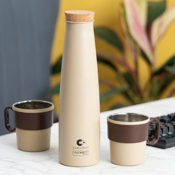 Crest Combo Set Single Walled Non Insulated Water Bottle, 900ml with Victor Mug 2Pcs