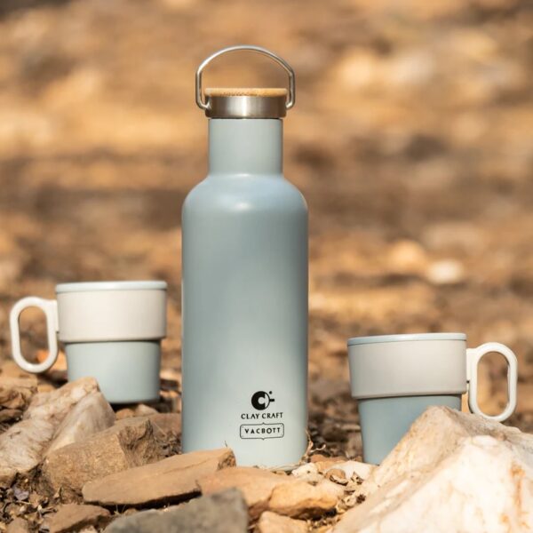 Hiker Combo Set Double Walled 24 Hours Hot and Cold Water Bottle, 700ml, with Single Walled Victor Mug (2 Pcs)